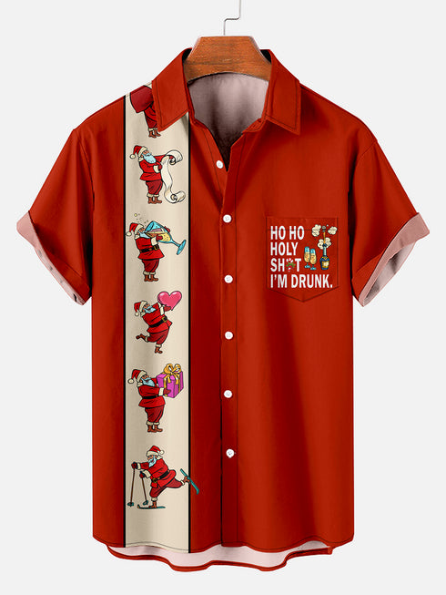 Men's Christmas Funny Graphic Short Sleeve Hawaiian Shirt